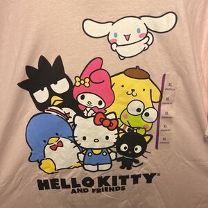 Hello Kitty and Friends Women's Size XL Sanrio Pink Short Sleeve Cotton T-Shirt